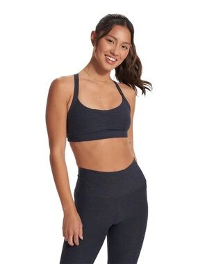 Vuori Elevation Ruched Bra Midnight Heather Removable Padding XS